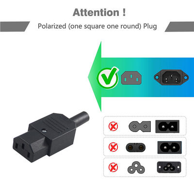 Premium Heavy Duty 18AWG 3 Prong IEC 60320 C13 Power Cord for Computer Server Monitor, 250V 10A 3M with CE RoHS Certified Flexible PVC
