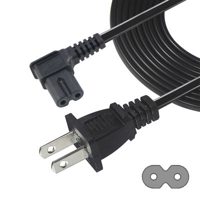 Safe Durable Right Angle US 2 Pin to C7 Power Cord for Home/Office Electronics with 125V 10A 1.5M