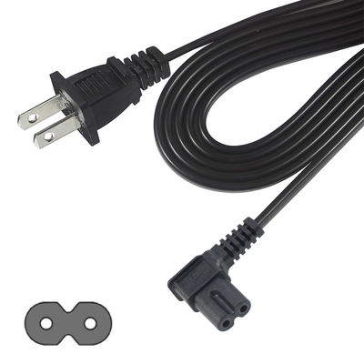 Safe Durable Right Angle US 2 Pin to C7 Power Cord for Home/Office Electronics with 125V 10A 1.5M