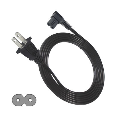 Safe Durable Right Angle US 2 Pin to C7 Power Cord for Home/Office Electronics with 125V 10A 1.5M