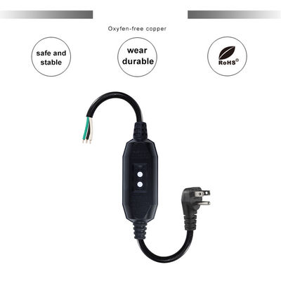Industrial-Grade Heavy Duty 18AWG NEMA 5-15P Power Cord with RCD Protection & Bare Wire Ends for Machinery/Home Appliances