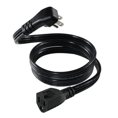 14 AWG SPT-3 Flat Wire Power Cord NEMA 5-15P to 5-15R Straight Blade Plug 15A 125V Flexible Cable for Industrial/Home Use