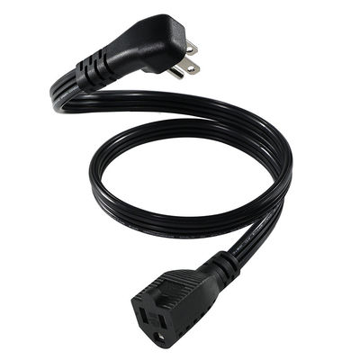 14 AWG SPT-3 Flat Wire Power Cord NEMA 5-15P to 5-15R Straight Blade Plug 15A 125V Flexible Cable for Industrial/Home Use
