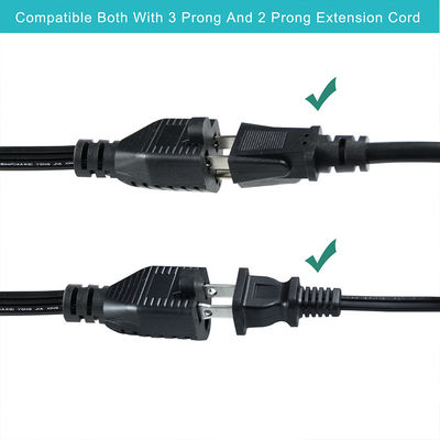 14 AWG SPT-3 Flat Wire Power Cord NEMA 5-15P to 5-15R Straight Blade Plug 15A 125V Flexible Cable for Industrial/Home Use