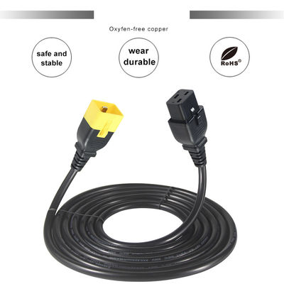 Locking C19-C20 Extension Power Cord 16A 250V for Server Racks/Outdoor Machinery with 16AWG Wire