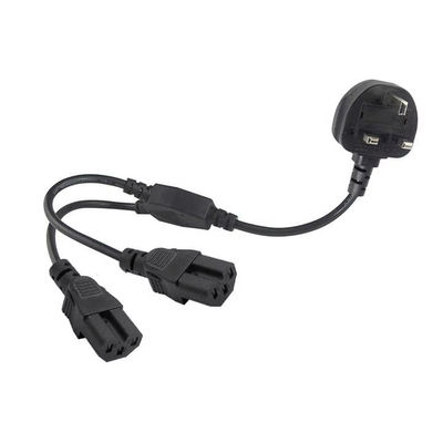 UK Plug Dual C15 Power Cord Industrial Grade 16A 250V 1.5M for Server Rack/Data Center Use