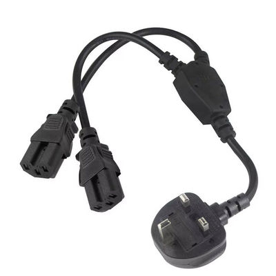 UK Plug Dual C15 Power Cord Industrial Grade 16A 250V 1.5M for Server Rack/Data Center Use