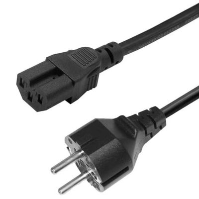 Certified EU 2Pin to C15 Power Cord 10A 250V with VDE/CE Safety for Home Appliance & Server Rack (1.2M Heavy Duty)