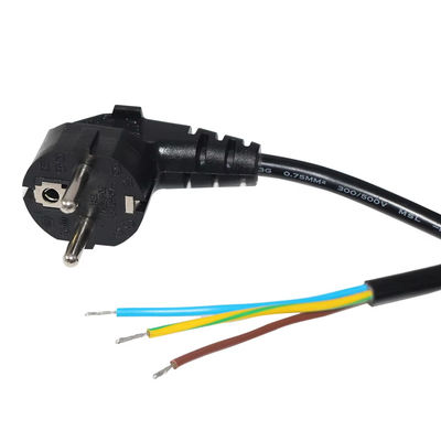 European Schuko Plug Open End Power Cord 10A 250V Bare Copper Wire for Industrial/Home Use CE RoHS Compliant