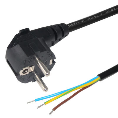 European Schuko Plug Open End Power Cord 10A 250V Bare Copper Wire for Industrial/Home Use CE RoHS Compliant