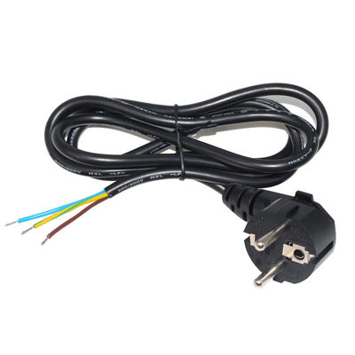 European Schuko Plug Open End Power Cord 10A 250V Bare Copper Wire for Industrial/Home Use CE RoHS Compliant
