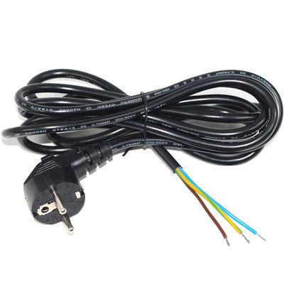 European Schuko Plug Open End Power Cord 10A 250V Bare Copper Wire for Industrial/Home Use CE RoHS Compliant