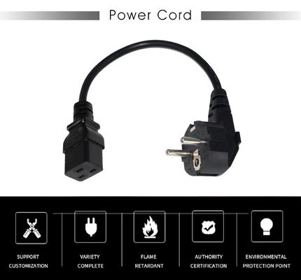 1.2M Heavy Duty EU to C19 Power Cord Industrial Grade for Server/Data Center Use 10A 250V CE RoHS Certified