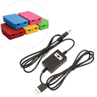 USB A Male to DC5.5*2.1mm Voltage Step Up Cable 5V to 9V/12V Converter for Power Supply Devices with Overload Protection