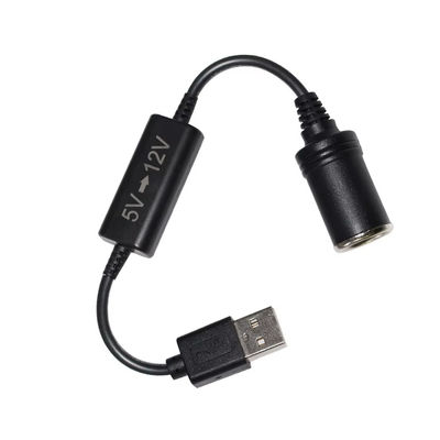 5V to 12V USB Car Adapter Cable Step Up Converter Cable with Cigarette Lighter Socket, for Phone GPS Dash Cam, 24W Safe Charging