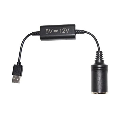 5V to 12V USB Car Adapter Cable Step Up Converter Cable with Cigarette Lighter Socket, for Phone GPS Dash Cam, 24W Safe Charging