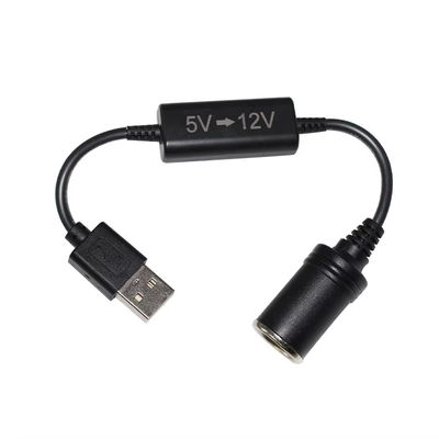 5V to 12V USB Car Adapter Cable Step Up Converter Cable with Cigarette Lighter Socket, for Phone GPS Dash Cam, 24W Safe Charging
