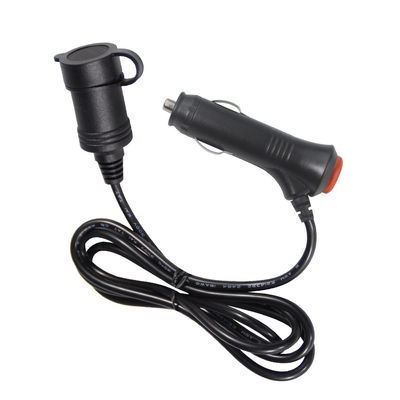 12V/24V Car Cigarette Lighter to Socket Extension Cord with Dual USB Ports for RV Truck Charging Devices 10A 3Meter CE Certified