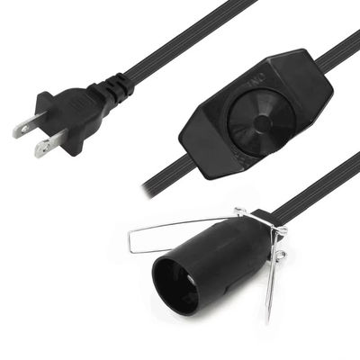 NEMA 1-15P to E14 Socket Adapter Cable with Dimmer, Power Plug Converter for Light Bulb Lamp Holder SPT-2 18AWG