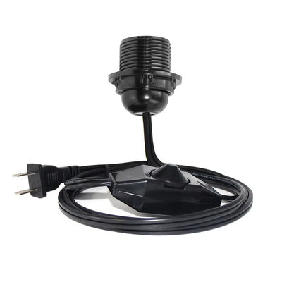 Durable Flame-Retardant Plug Adapter Cable with E26 Light Bulb Socket and Inline Dimmer Switch, NEMA 1-15P to E26 Converter