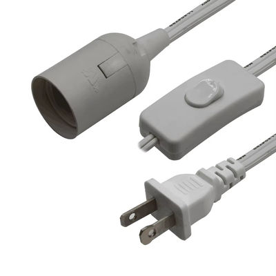 NEMA 1-15P E14 Socket Converter Cable with 303 Switch - 3 Prong Plug to Bulb Adapter for Table Lamp/Chandelier (125V 3A)