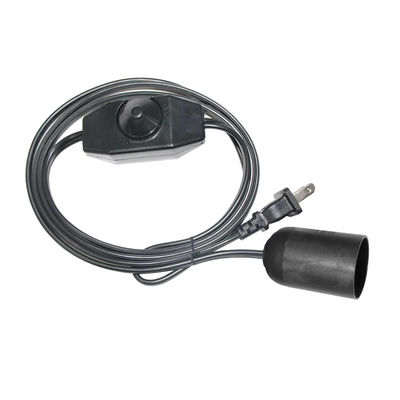 NEMA 1-15P to E27 Converter Cable with Adjustable Dimmer Switch for Lamp Holder Socket 3-Prong Plug 15A 250V