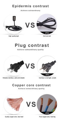 NEMA 1-15P to E27 Converter Cable with Adjustable Dimmer Switch for Lamp Holder Socket 3-Prong Plug 15A 250V