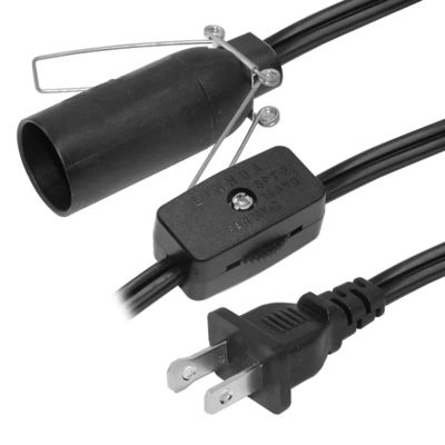 Waterproof NEMA1-15P E14 Bulb Holder Converter with Switch Cord for Indoor Lamp Wiring 250V 15A