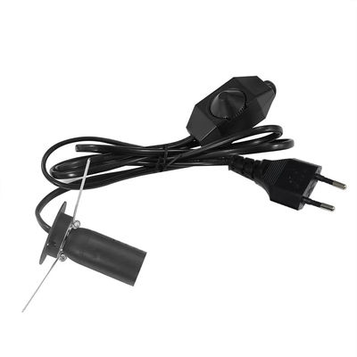 Premium EU Plug E14 Bulb Holder Cable with Adjustable Dimmer Switch for Ceiling Light Fixtures AC 250V 5A Lamp Base Connector