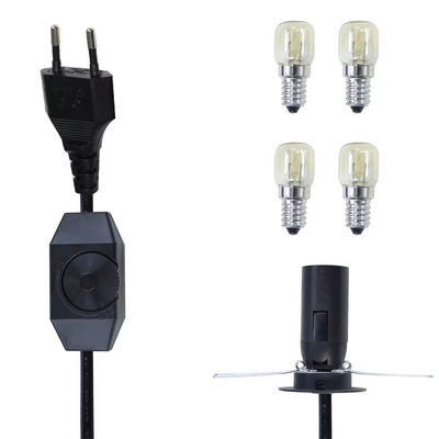 Premium EU Plug E14 Bulb Holder Cable with Adjustable Dimmer Switch for Ceiling Light Fixtures AC 250V 5A Lamp Base Connector
