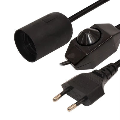 Adjustable Dimmable EU Plug E27 Bulb Holder Cable with Ceiling Lamp for Indoor Lighting 220V-240V Heat-Resistant