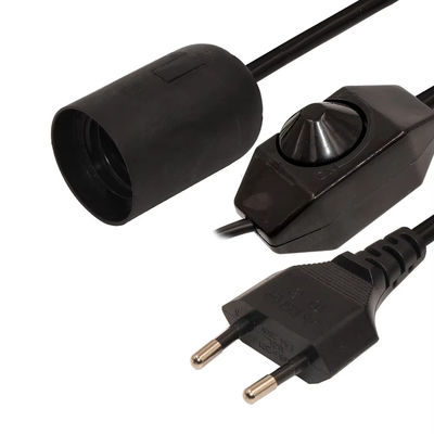 Adjustable Dimmable EU Plug E27 Bulb Holder Cable with Ceiling Lamp for Indoor Lighting 220V-240V Heat-Resistant