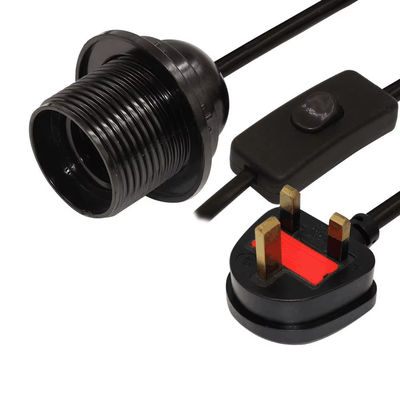 UK Plug E26 Bulb Socket Converter with 303 Switch & 250V Rating for Indoor Lighting Accessories