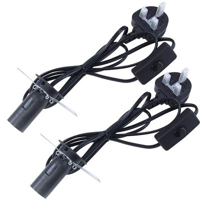 E14 Lamp Socket Converter Cable with UK Plug & 303 Switch, 250V 3A for Vintage Lighting Fixtures