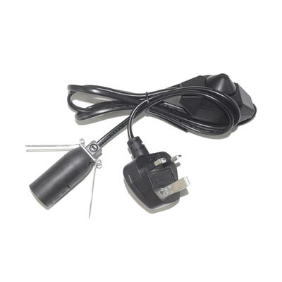 UK Plug E14 Bulb Holder Adapter Cable With Adjustable Dimmer Switch & CE Certification - BS1363 Standard Safety Lighting Accessories
