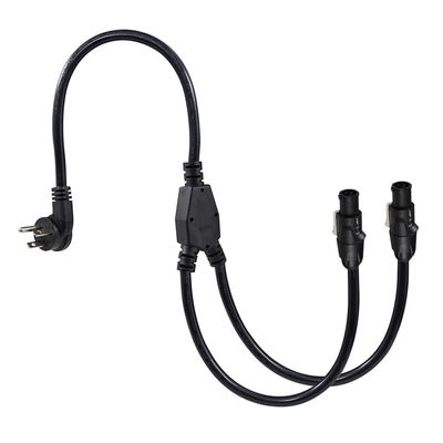 PowerCON Y Splitter Cable NEMA 5-15P to Dual PowerCON Out  1 Male to 2 Female for Stage Lighting and Audio Equipment