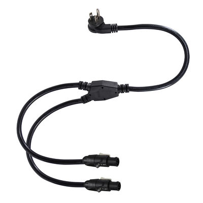 PowerCON Y Splitter Cable NEMA 5-15P to Dual PowerCON Out  1 Male to 2 Female for Stage Lighting and Audio Equipment
