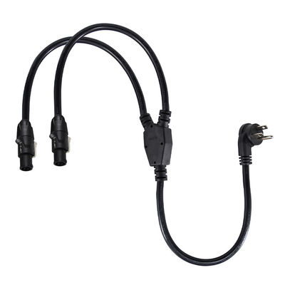 PowerCON Y Splitter Cable NEMA 5-15P to Dual PowerCON Out  1 Male to 2 Female for Stage Lighting and Audio Equipment