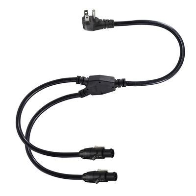 PowerCON Y Splitter Cable NEMA 5-15P to Dual PowerCON Out  1 Male to 2 Female for Stage Lighting and Audio Equipment