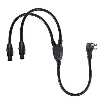 PowerCON Y Splitter Cable NEMA 5-15P to Dual PowerCON Out  1 Male to 2 Female for Stage Lighting and Audio Equipment