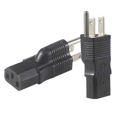 Industrial Grade NEMA 5-15P to IEC 320 C13 Power Adapter Plug for Server Rack/Data Center with 125V 15A High Current & Fireproof Housing (UL Standard Compliant)