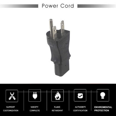Industrial Grade NEMA 5-15P to IEC 320 C13 Power Adapter Plug for Server Rack/Data Center with 125V 15A High Current & Fireproof Housing (UL Standard Compliant)