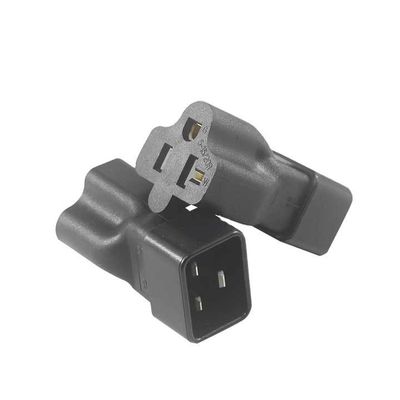 NEMA 5-15R to IEC 320 C20 Converter Plug Adapter for Data Center/Industrial Use, 250V 15A Durable Power Connector 