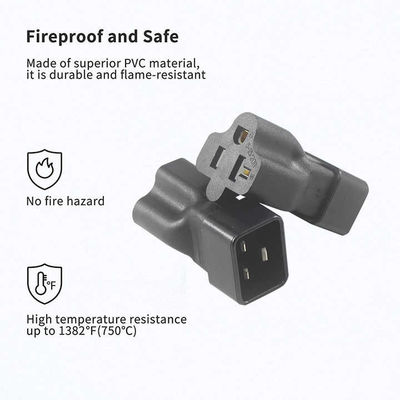 NEMA 5-15R to IEC 320 C20 Converter Plug Adapter for Data Center/Industrial Use, 250V 15A Durable Power Connector 
