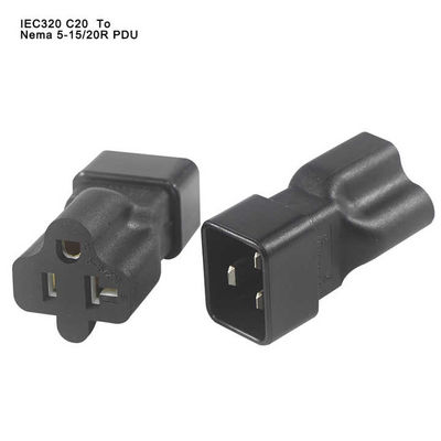 NEMA 5-15R to IEC 320 C20 Converter Plug Adapter for Data Center/Industrial Use, 250V 15A Durable Power Connector 