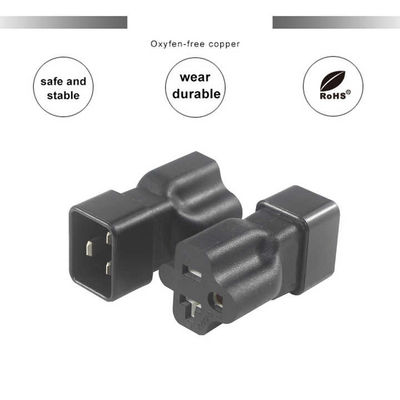 NEMA 5-15R to IEC 320 C20 Converter Plug Adapter for Data Center/Industrial Use, 250V 15A Durable Power Connector 