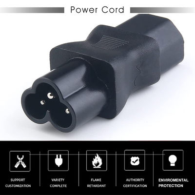 C13 to C6 Power Plug Adapter 10A 250V for Data Center Equipment