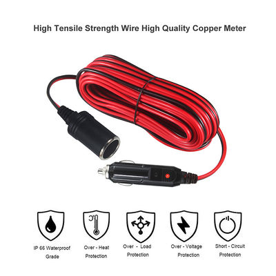 12V 24V Car Cigarette Lighter Extension Cable Male to Female