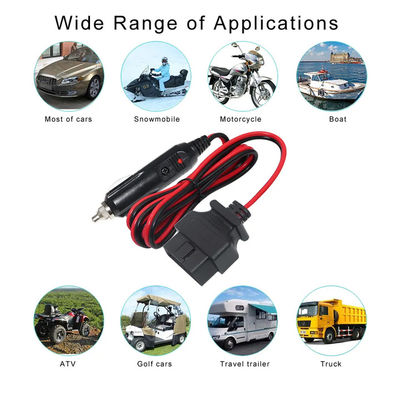 Universal Car Cigar Lighter to OBD2 Cable 12V-24V 16ft