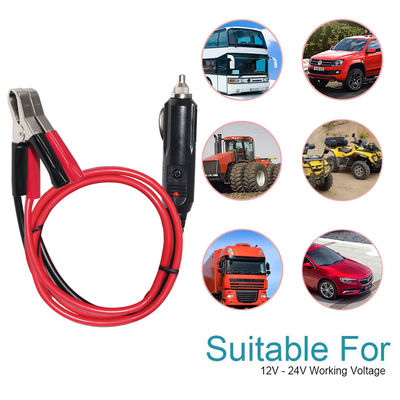 12V/24V Cigarette Lighter to Battery Clips Adapter Cable 15A